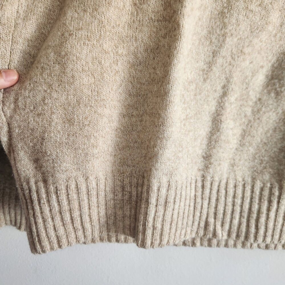 J.Crew 100% Lambswool Half-Zip Sweater XL oatmeal layer office old money layer - Picture 5 of 9